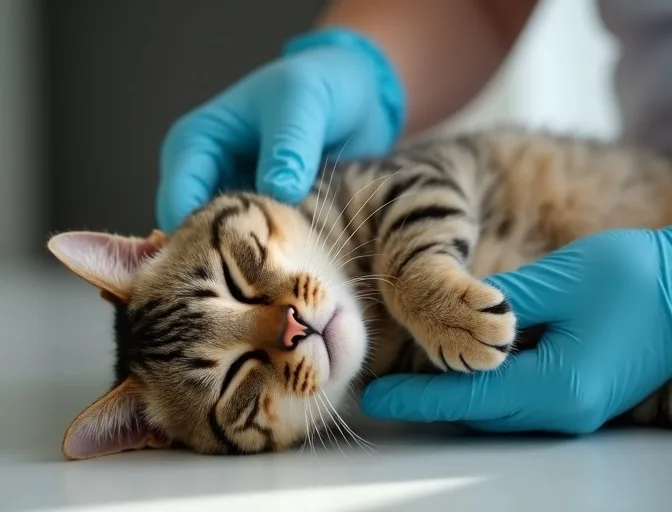 Specialist carefully handling a deceased cat with dignity in Humevale